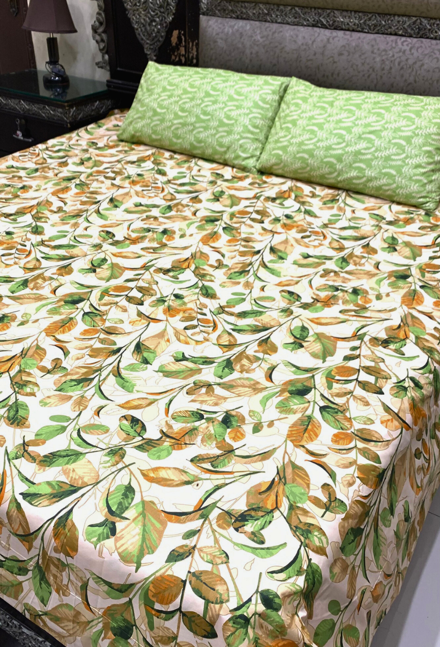 Design 01 - 100% Pure Cotton Double Bed Bedsheet - Comfort & Elegance